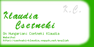 klaudia csetneki business card